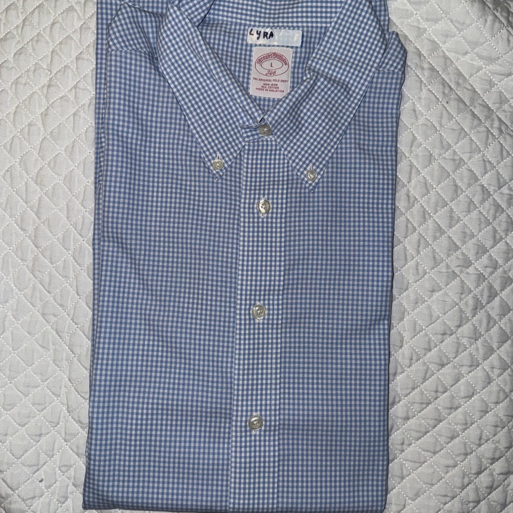 Brooks Brothers Blue Gingham Men's Shirt